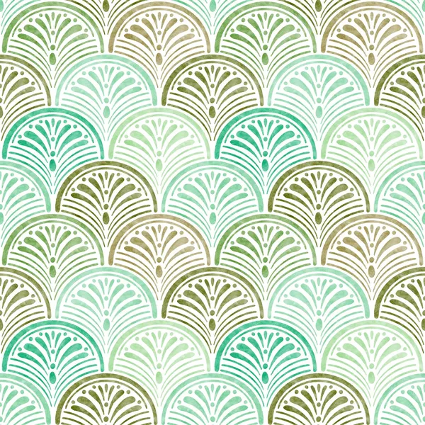 Scalloped watercolor seashells — Watercolor Seashells, Blues and Browns colorway
