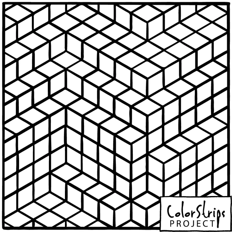 Stacked isometric cubes forming a repeating 3D pattern.