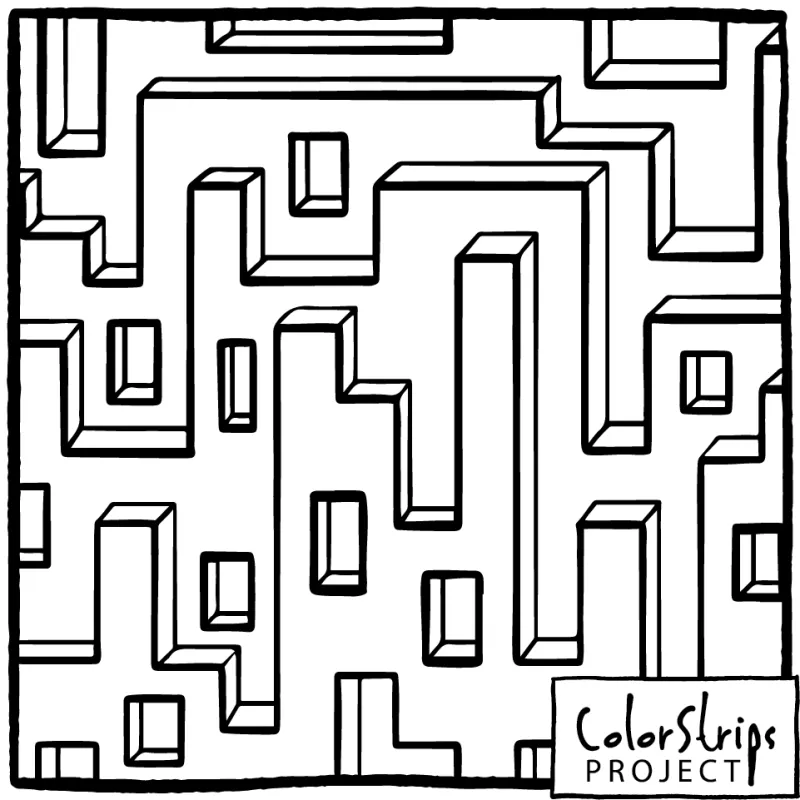In This Town: a maze of stepped buildings and windows seen from above.