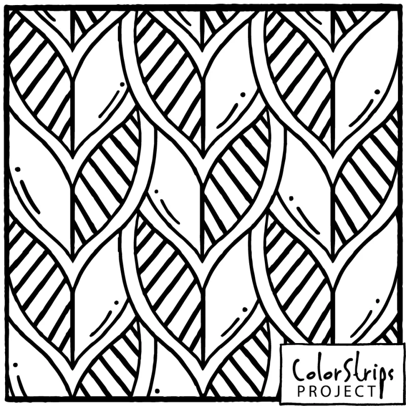 For the Love of Fall: rows of leaves, some striped, woven together like a braid.