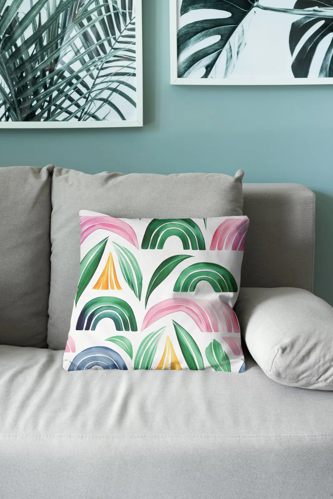 Floral Arches on a throw pillow