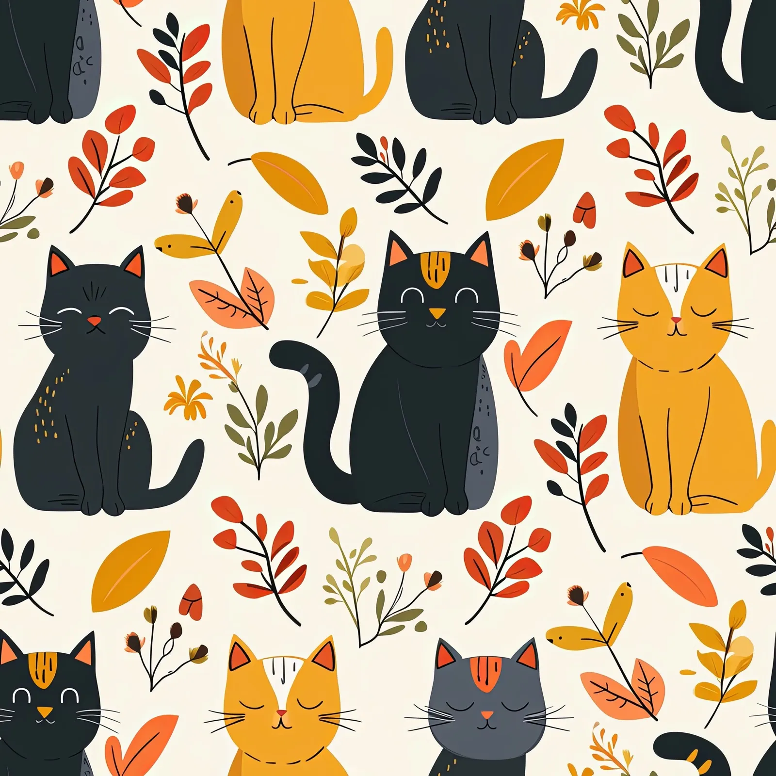 Cats Pattern — seamless pattern tile
