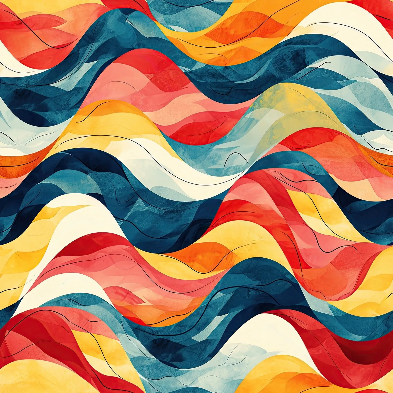 Painted Waves — seamless pattern tile